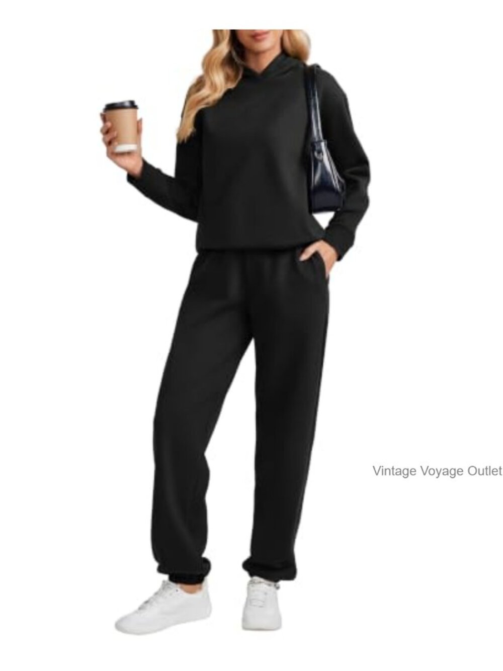 Fleece Lounge Set Drop Shoulder Hoodie Joggers